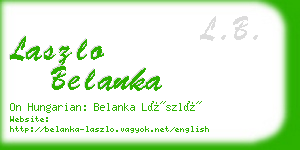 laszlo belanka business card